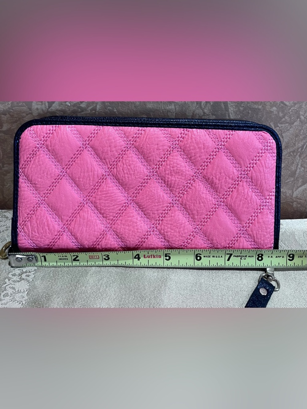 Orange Quilted Wristlet Clutch - Picture 7 of 8